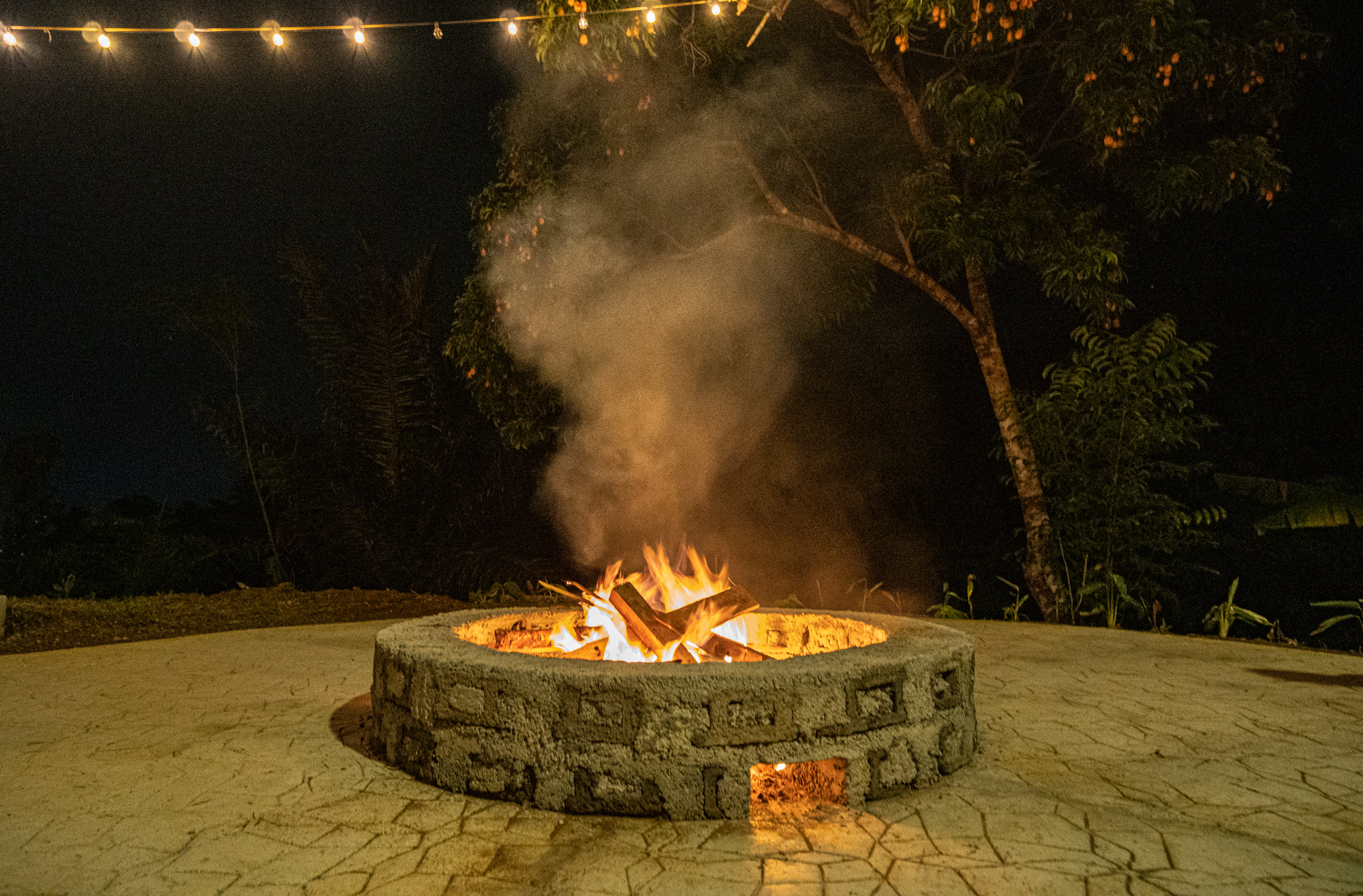 Bonfire setup under the stars